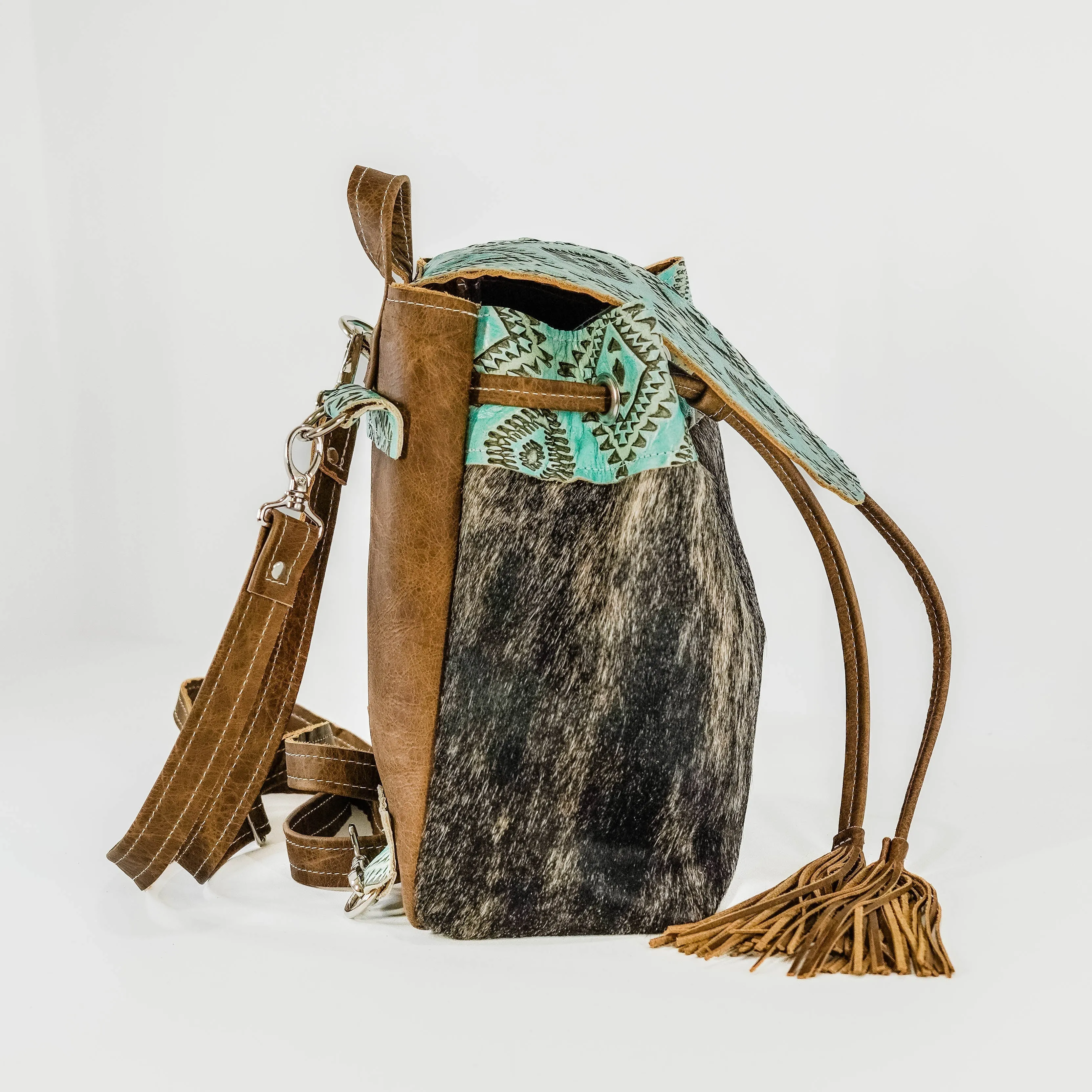 005 Mini Kelsea Backpack - Brindle w/ Caribbean Aztec