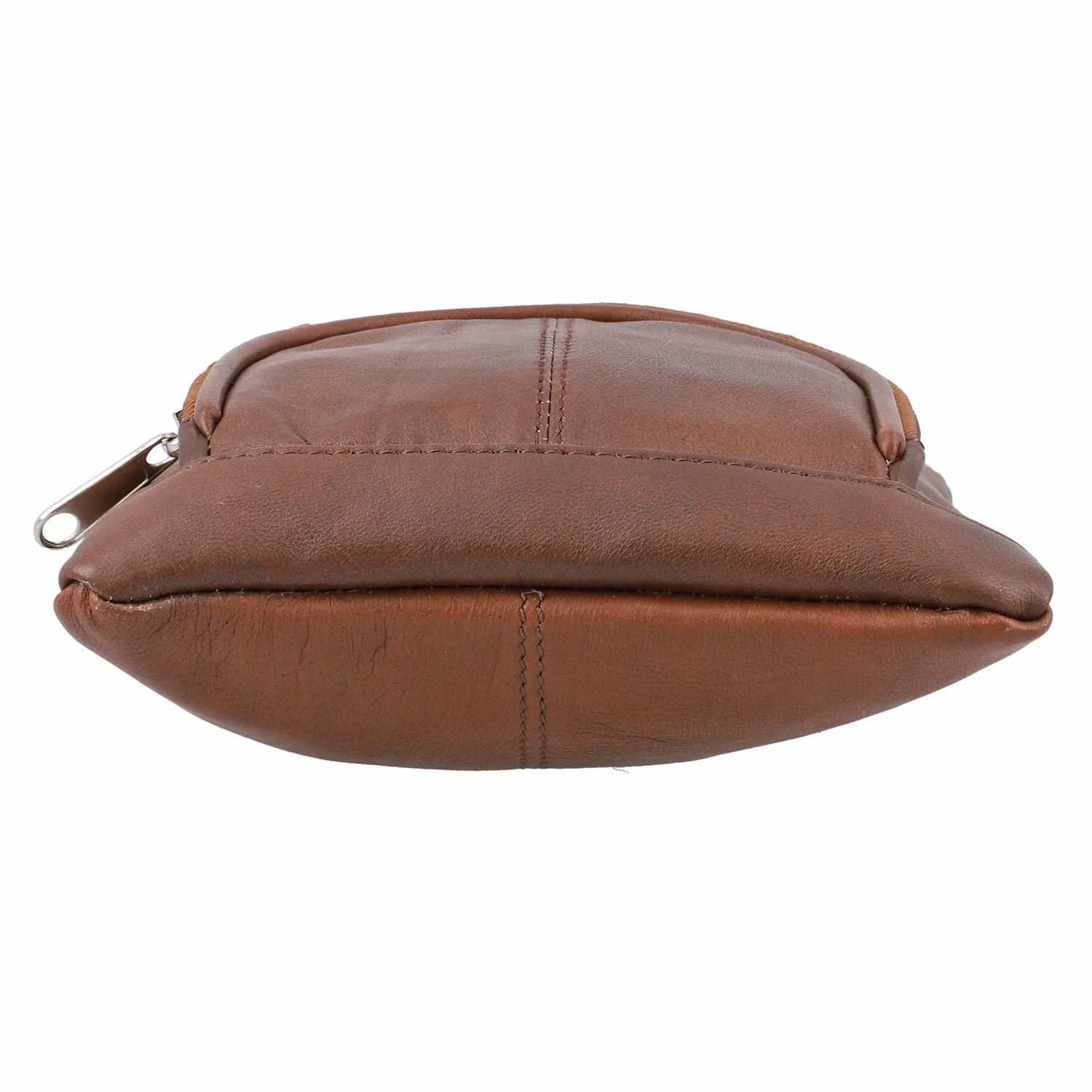 100% Genuine Leather Crossbody Messenger RFID Protected Bag in BROWN