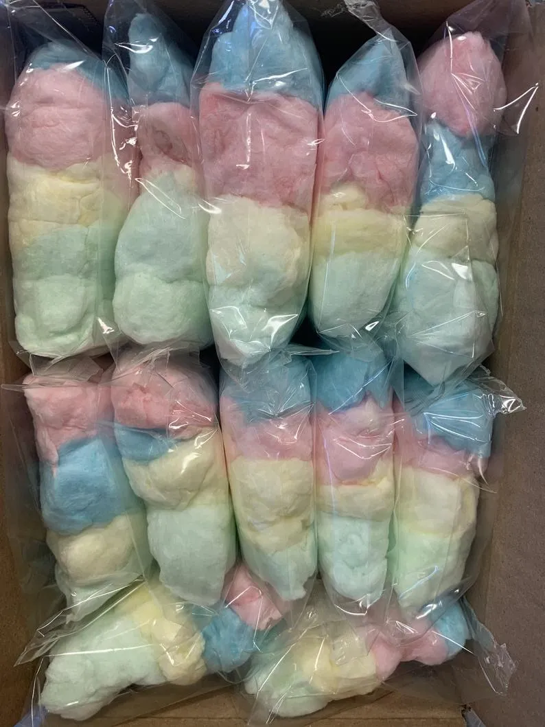 12 Small Bags of Rainbow Cotton Candy