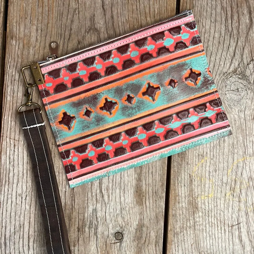 126 Make-up bag - Longhorn w/ Western Sunset