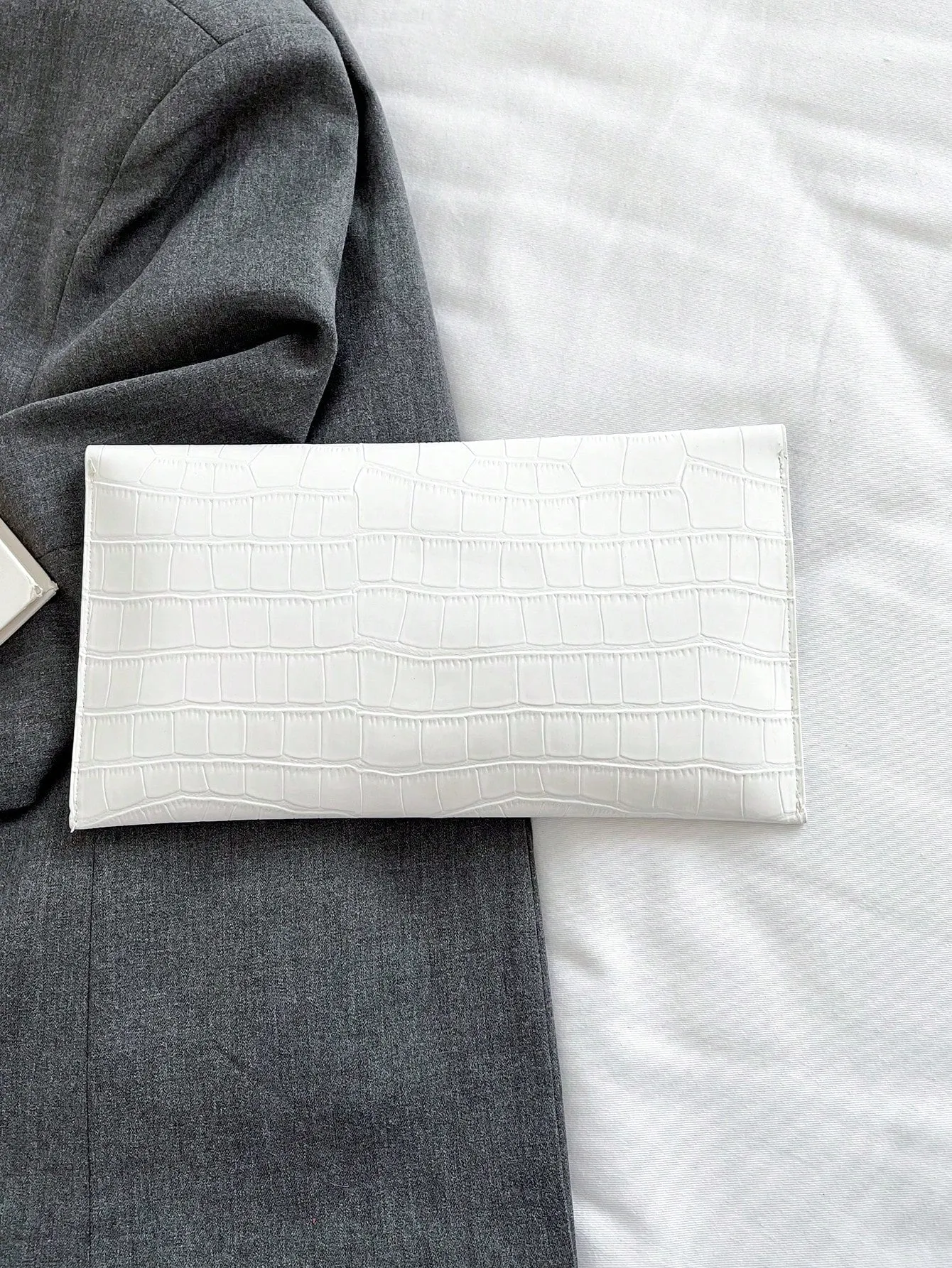 1pc Solid Color Minimalist Stone Pattern Clutch Bag- FD ⚡