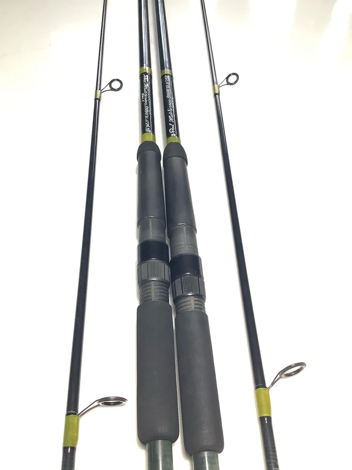 2 x Rod Hutchinson Sabre XL Vintage Old School Carbon Carp Fishing Rods. 12’. 2.5lb T/C. EX.