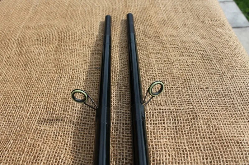 2 x Terry Eustace Old School Vintage Glass Carp Fishing Rods. 1980s.
