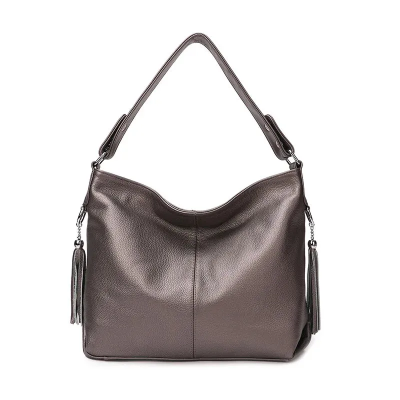 2023 Hot Fashion 100% Genuine Leather Women Handbag TOP Layer Cowhide Long Handle Lady Shoulder Messenger White Shopping Bags