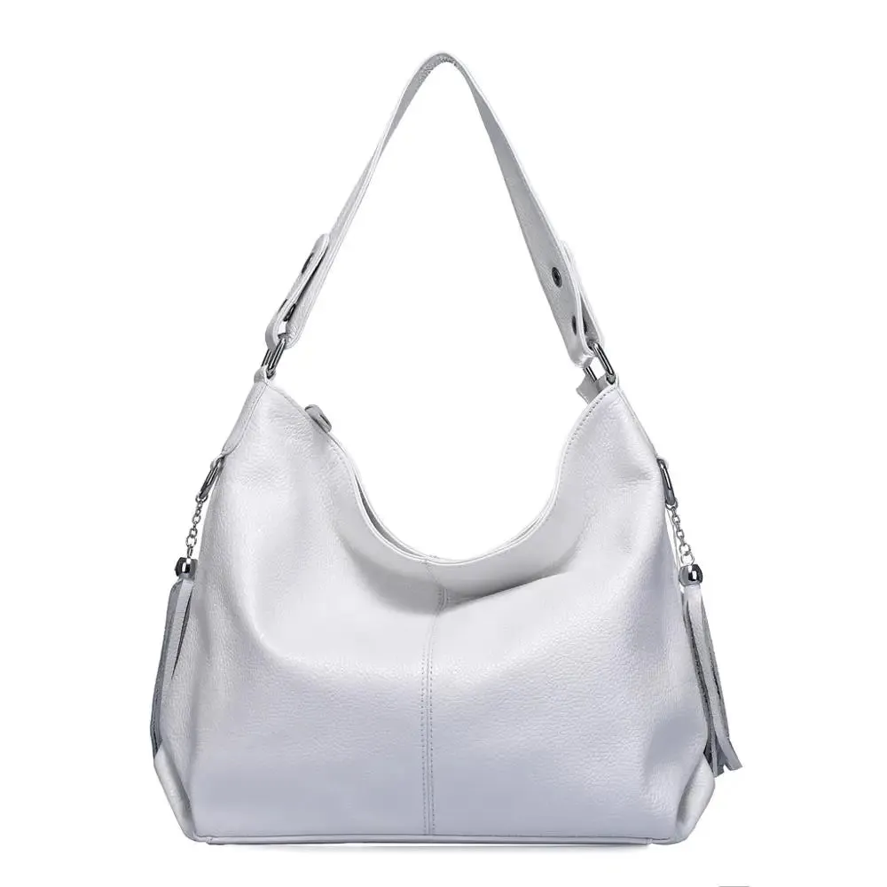 2023 Hot Fashion 100% Genuine Leather Women Handbag TOP Layer Cowhide Long Handle Lady Shoulder Messenger White Shopping Bags