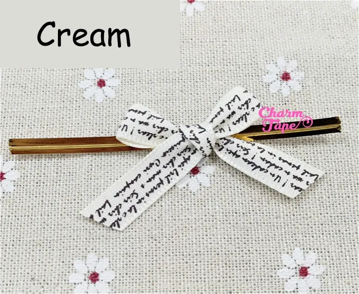 20pcs Ribbon Bow Twist Ties Scribble Tie for Cookie Candy Bags Gift Wrap Packaging