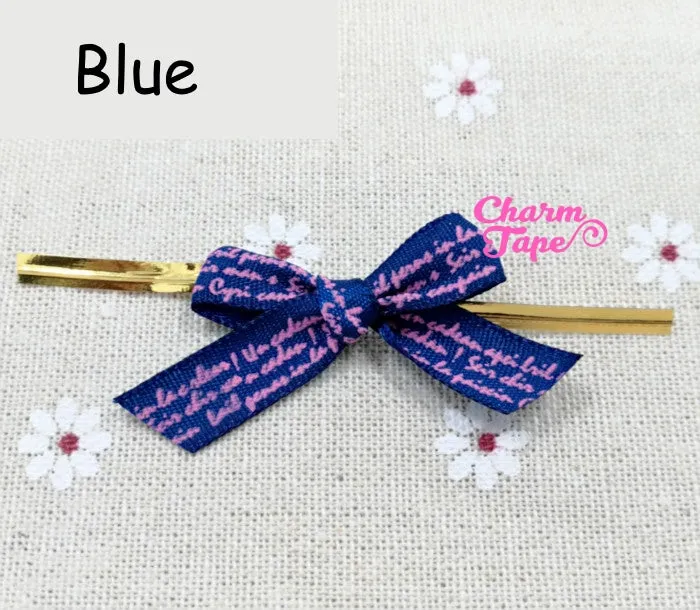 20pcs Ribbon Bow Twist Ties Scribble Tie for Cookie Candy Bags Gift Wrap Packaging