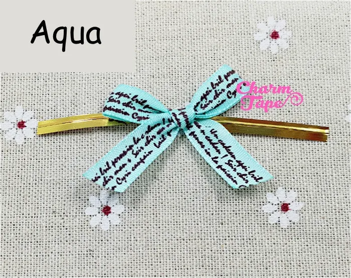 20pcs Ribbon Bow Twist Ties Scribble Tie for Cookie Candy Bags Gift Wrap Packaging