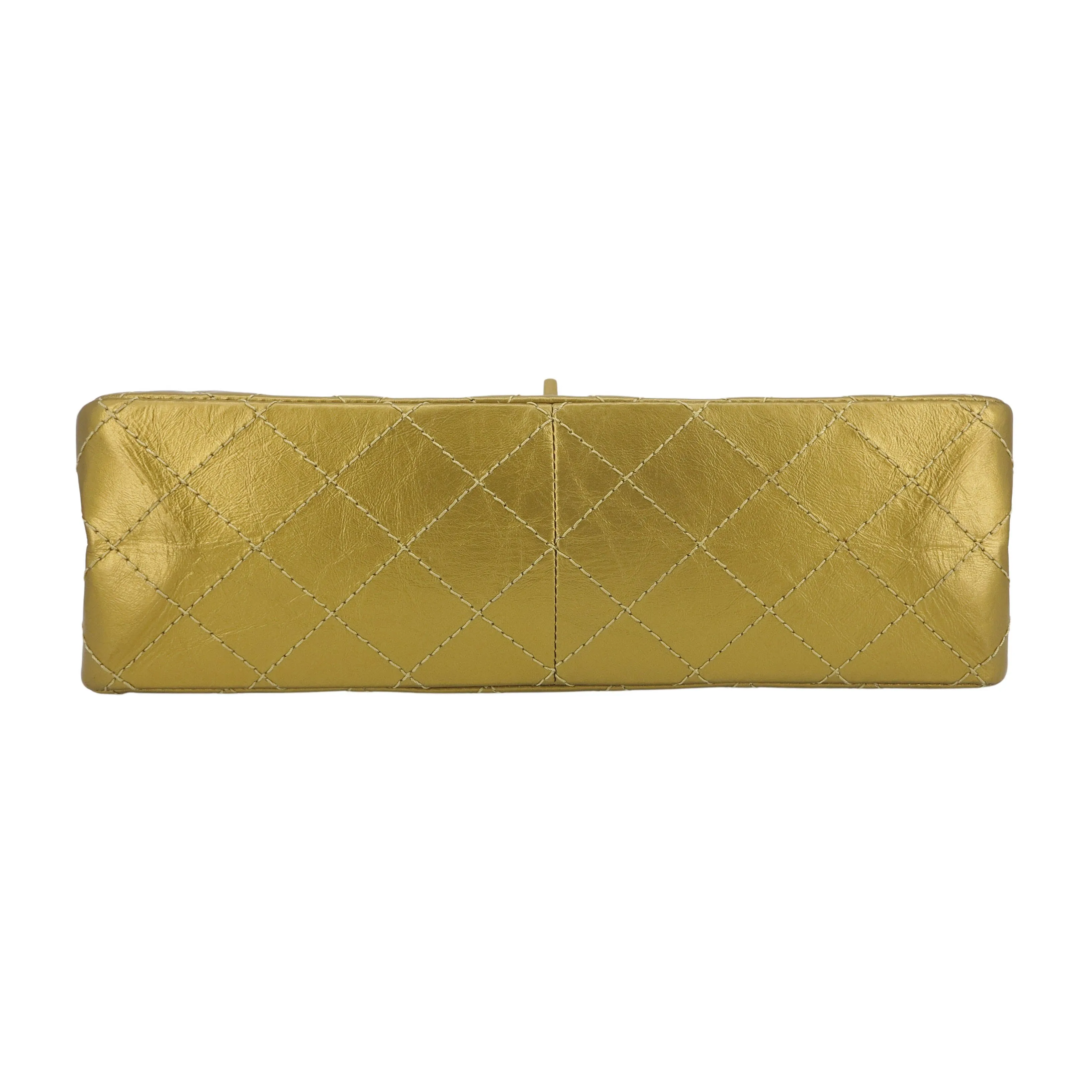 2.55 Reissue Large Flap Bag Size 226 in Gold Aged Calfskin