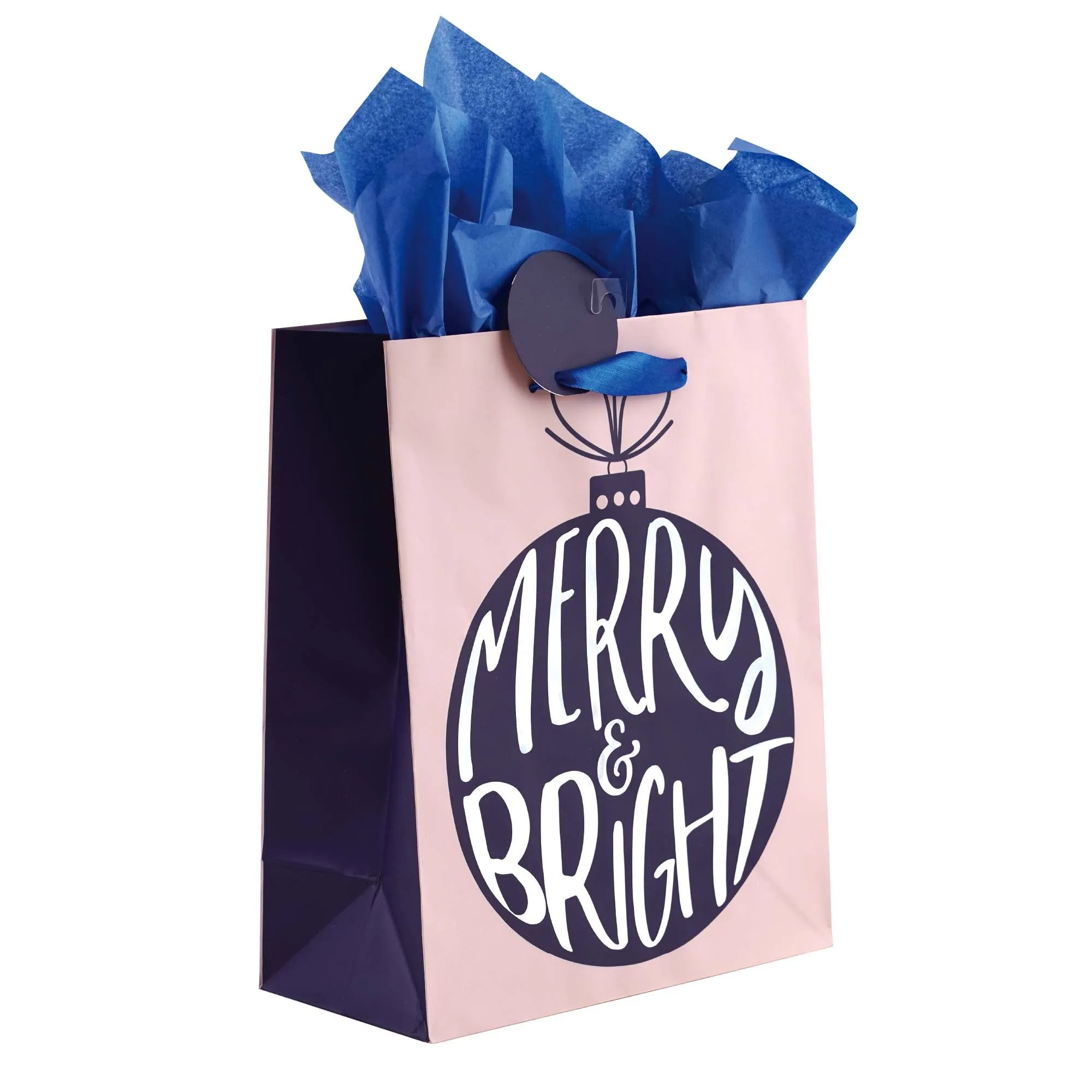 2Pk Extra Large Twinkle Christmas Kraft Hot Stamp Bag, 4 Designs