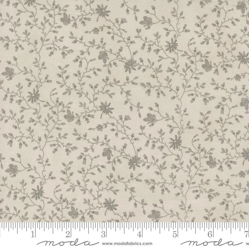 3 Sisters Favorite Vintage Linens by Moda Fabrics  DAINTY VINES/GREY