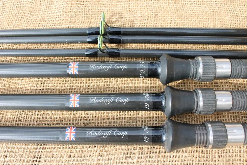 3 x Rodcraft North Western Vintage Old School Glass Carp Fishing Rods. Full Refurb. Lovely Rods!