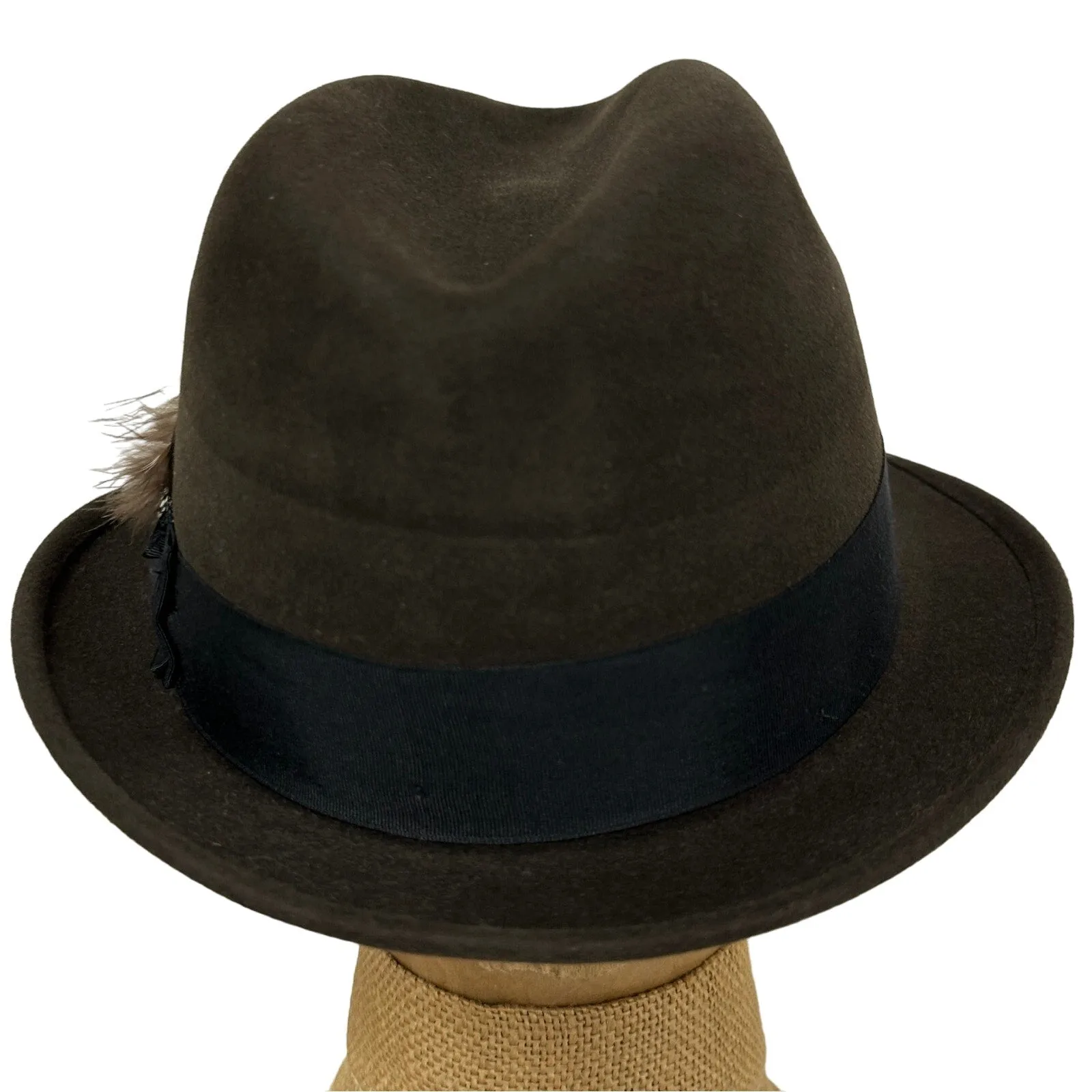 50s 60s VTG Mens Biltmore Fedora  Hat Brown Canadian Suede  7 3/8