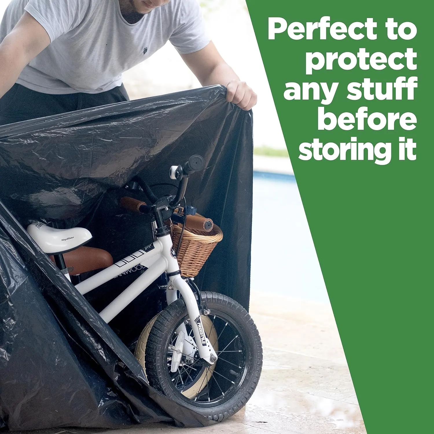 95 Gallon Wheeled Trash Can Lid Garbage Container Outdoor Duty Trash Bags