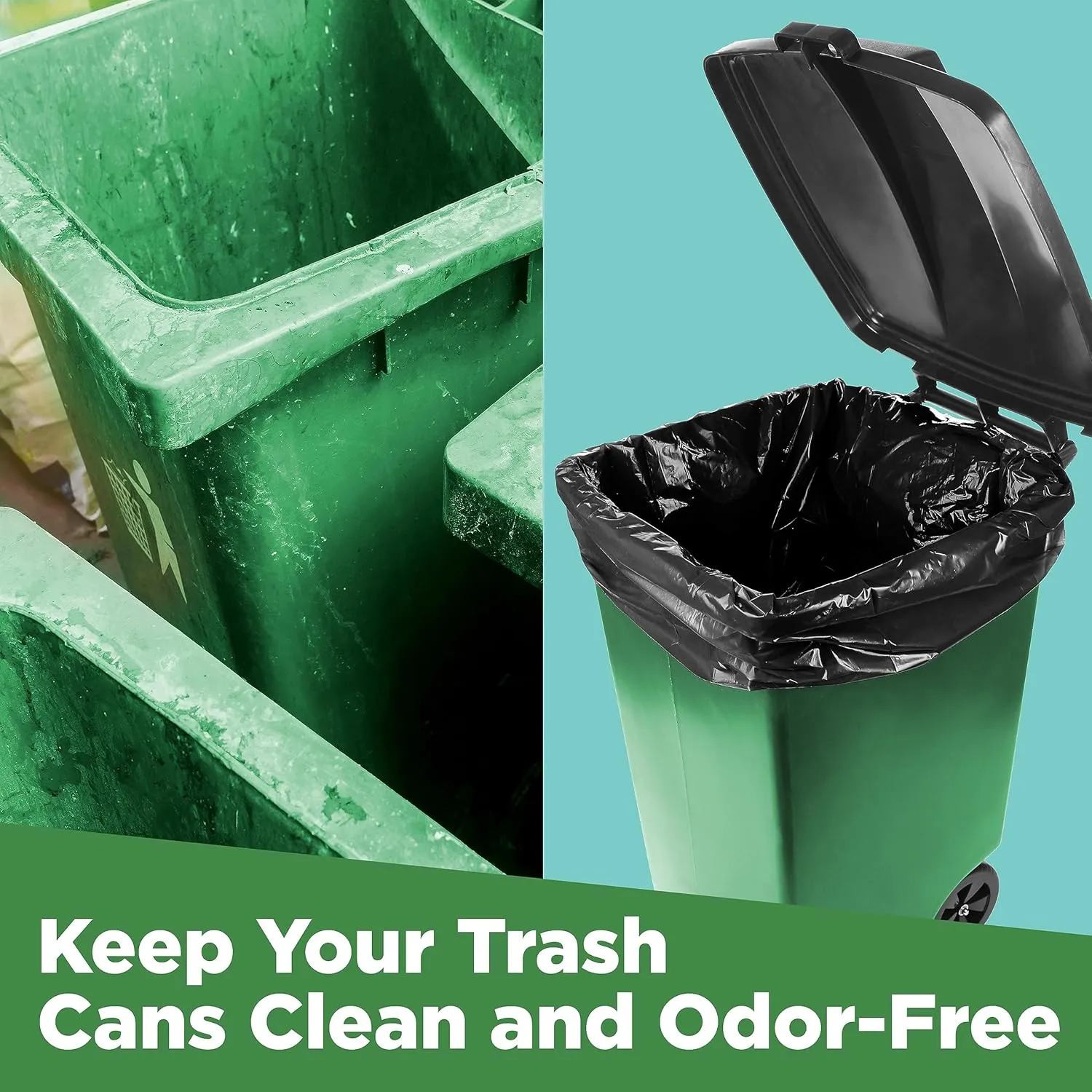 95 Gallon Wheeled Trash Can Lid Garbage Container Outdoor Duty Trash Bags