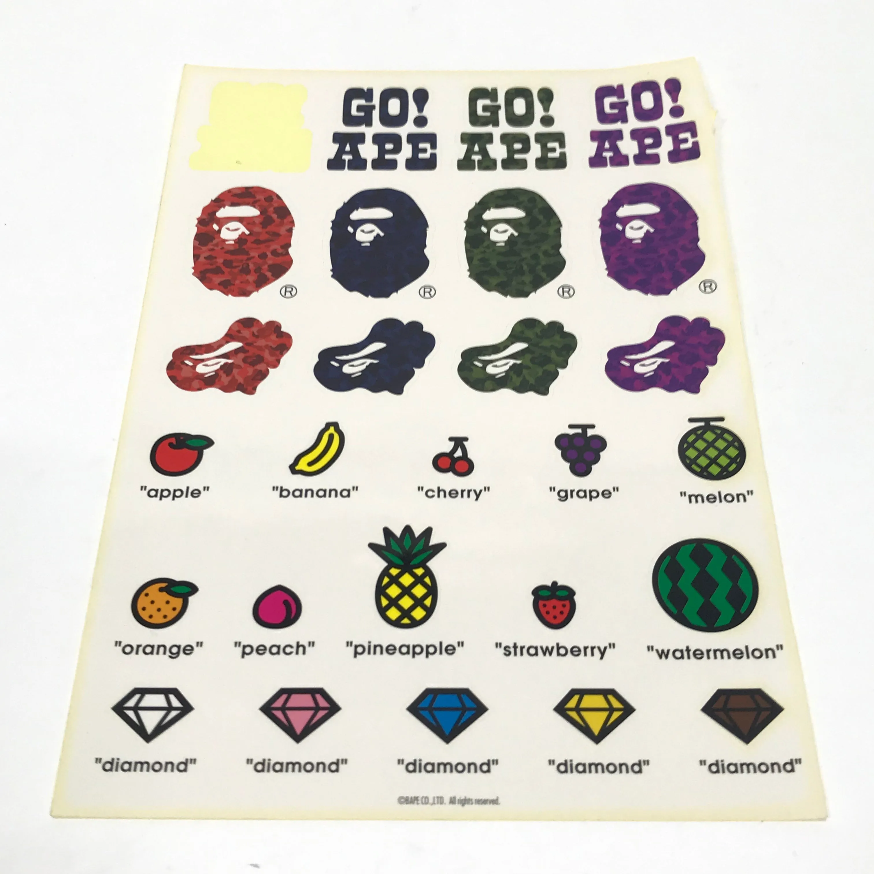 A Bathing Ape Bape Vintage Sticker Sets (4)