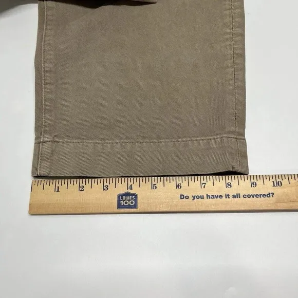 American Eagle Barrel Jeans Womens 12 Taupe Wide Leg Cropped Organic Cotton