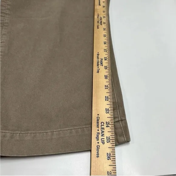 American Eagle Barrel Jeans Womens 12 Taupe Wide Leg Cropped Organic Cotton