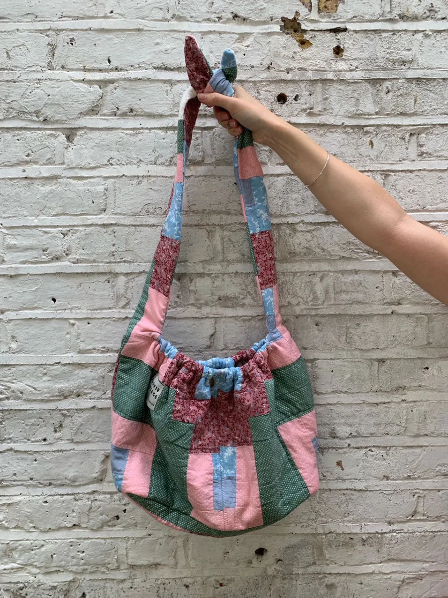 Andie Patchwork Quilt Bag Medium - Pink/Green