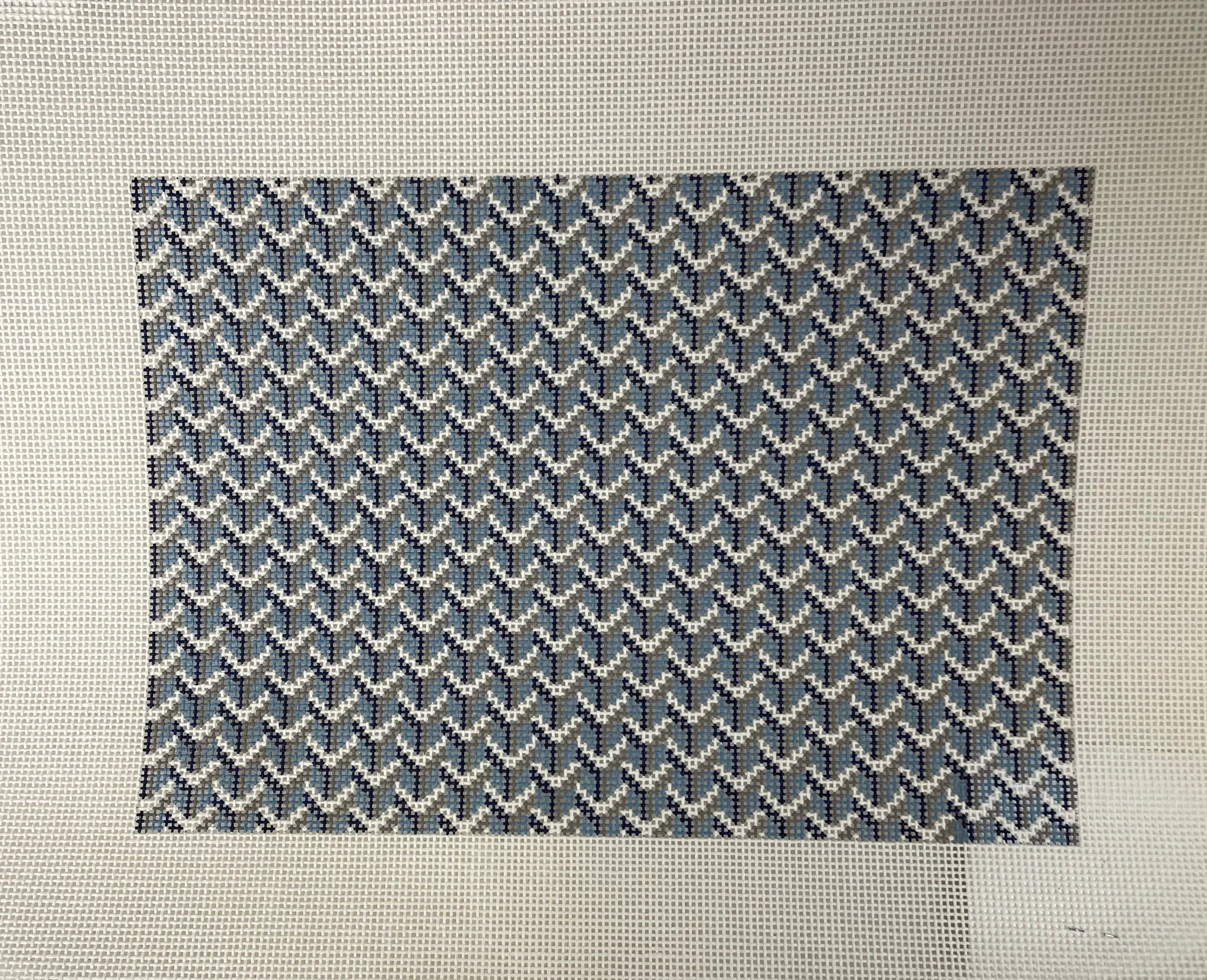 *Anne Fisher Needlepoint AF25B  7x10 'Y' Clutch- Blue