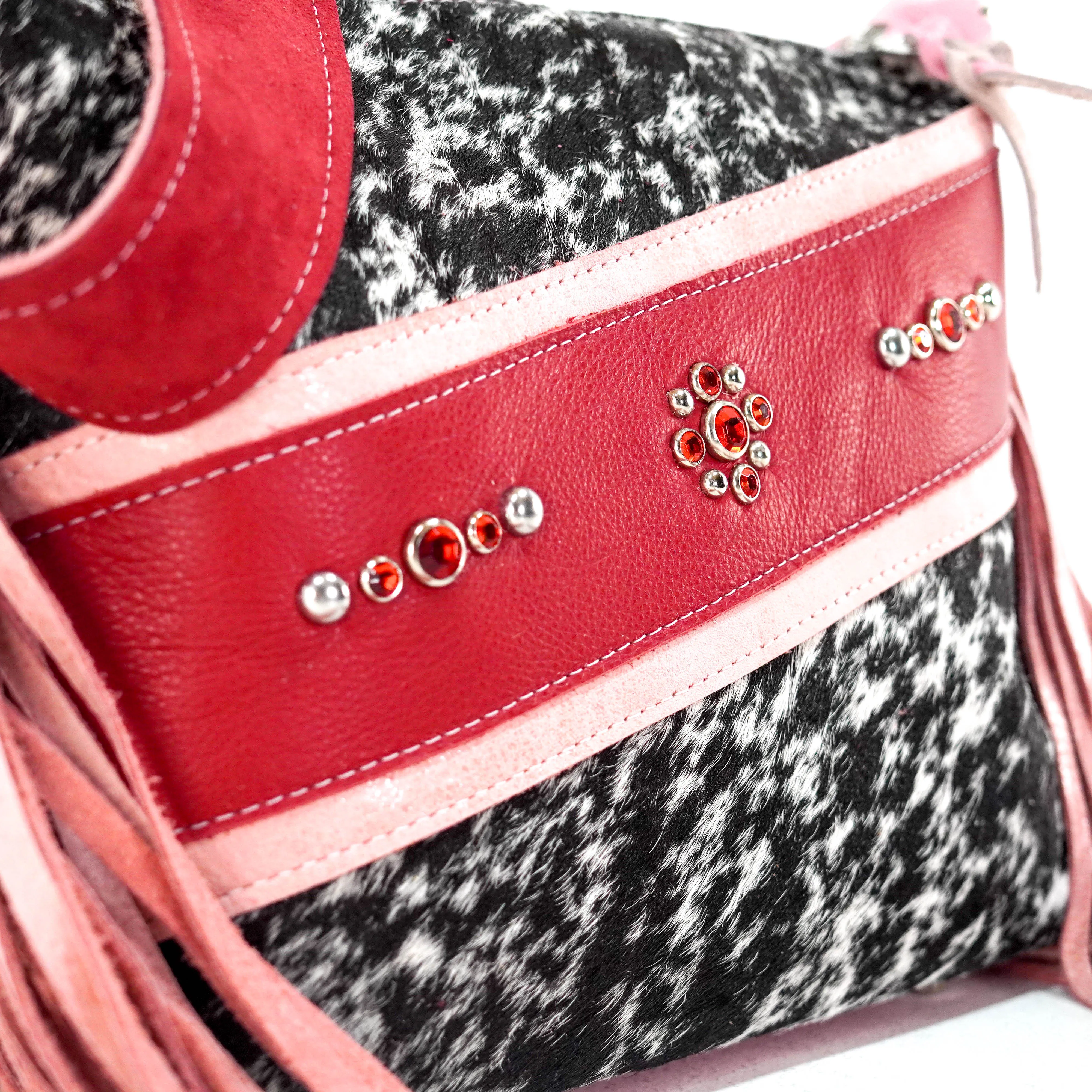 Annie - Black & White w/ Red Leather