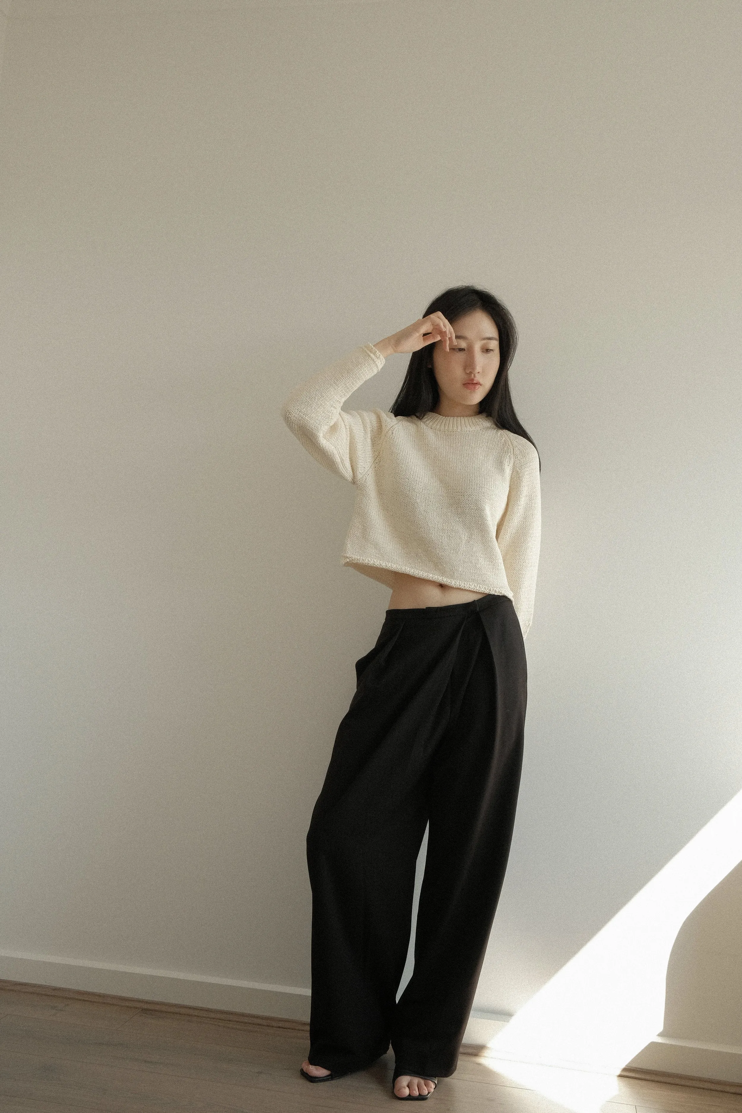 Asymmetrical Pleated Slacks