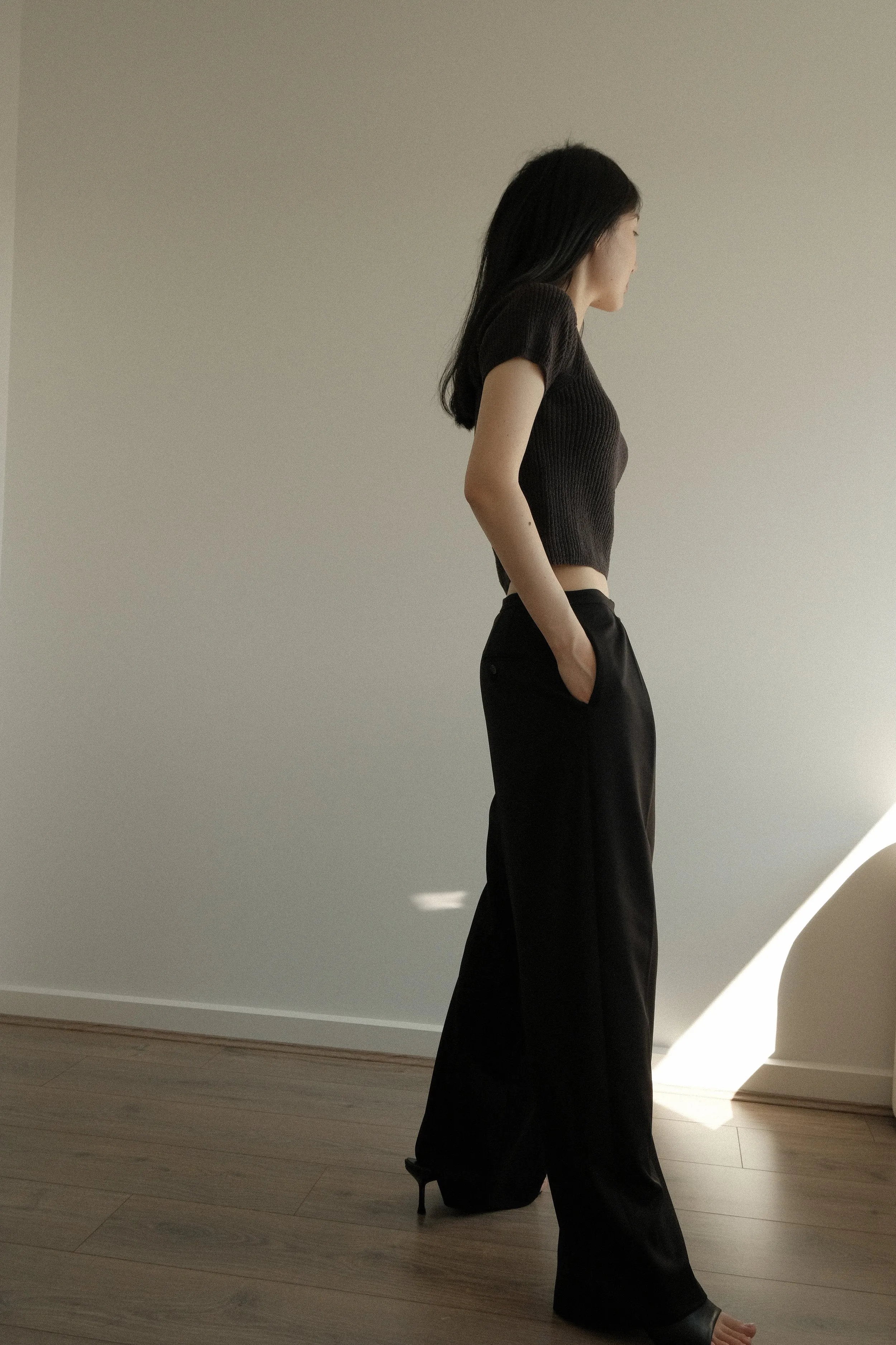 Asymmetrical Pleated Slacks