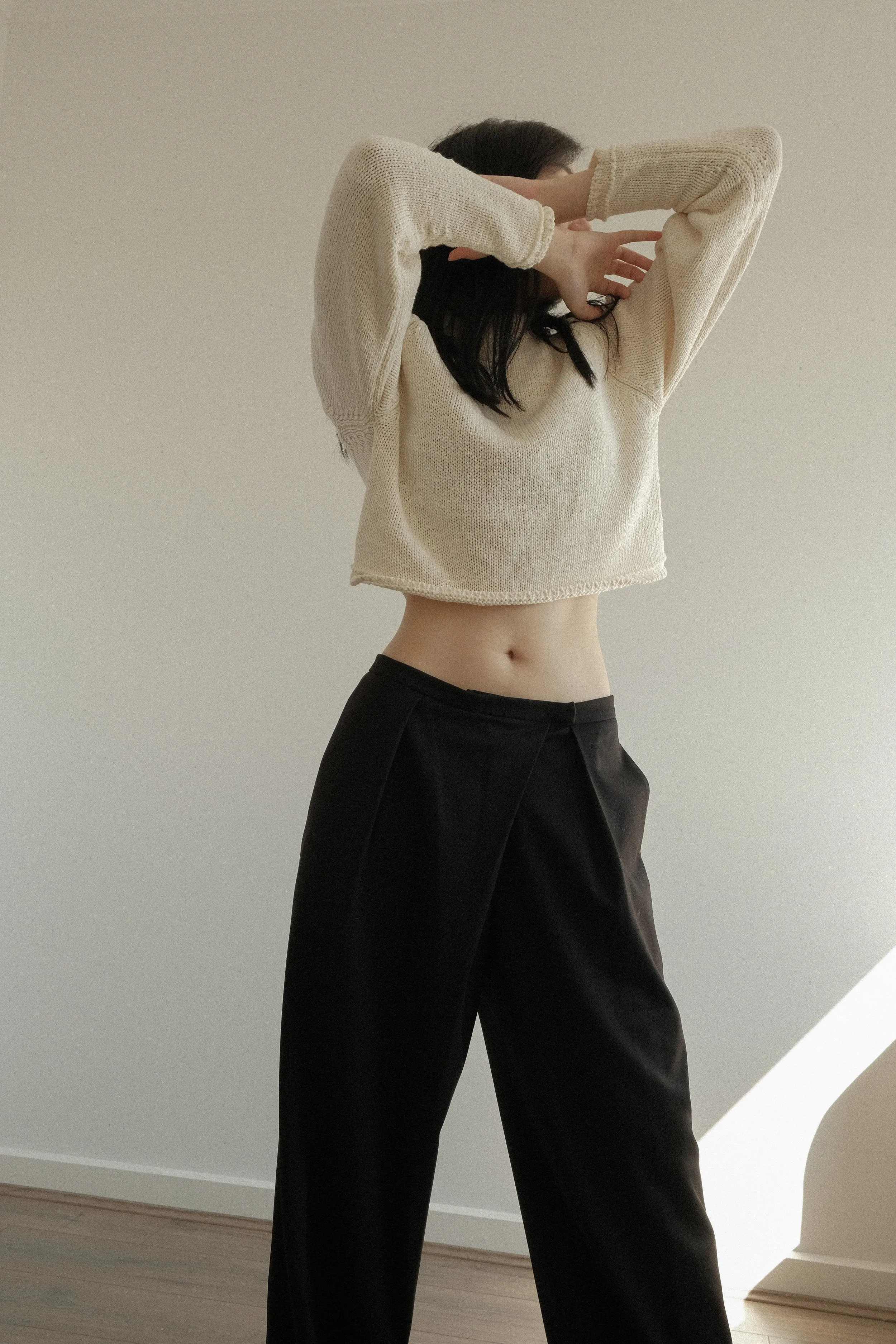 Asymmetrical Pleated Slacks