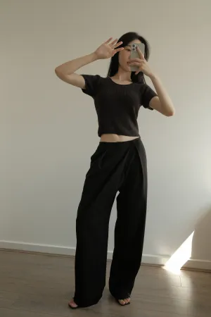 Asymmetrical Pleated Slacks