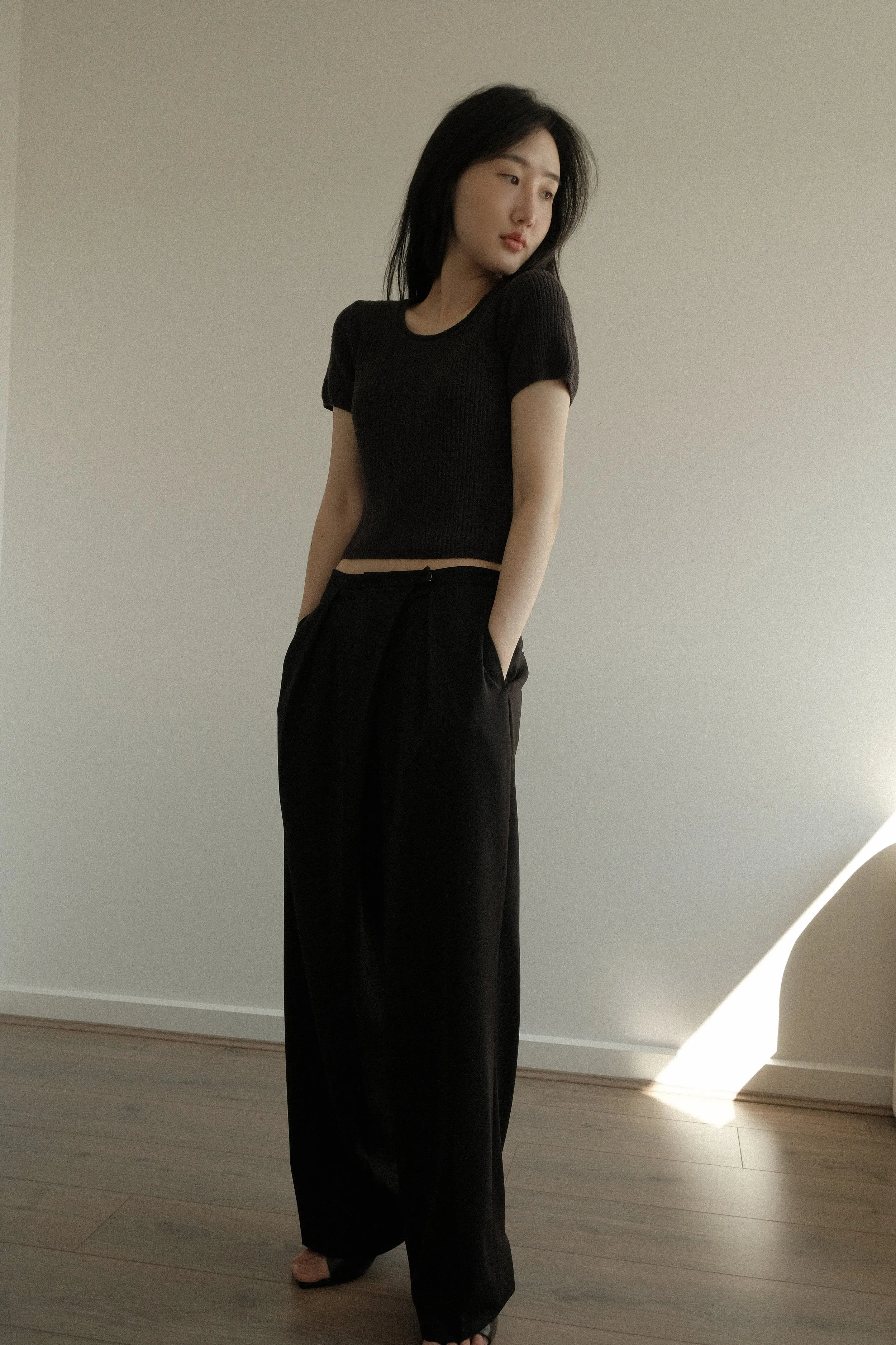 Asymmetrical Pleated Slacks