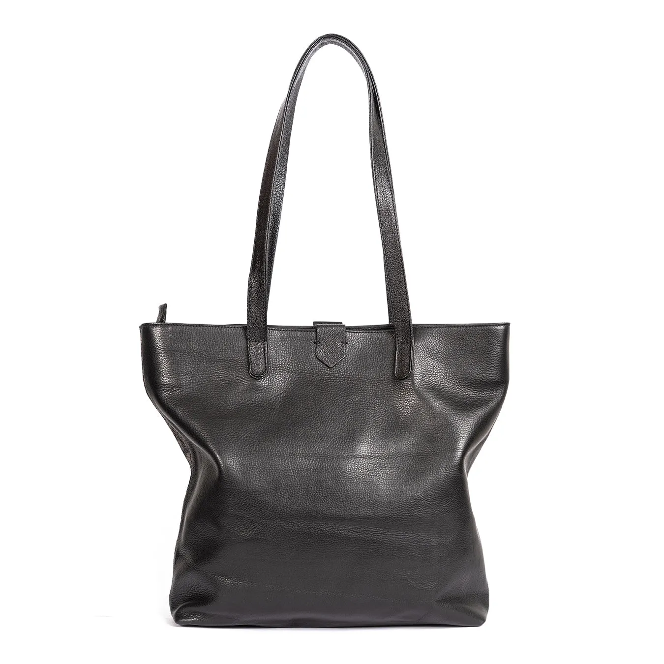 Awonke : Ladies Leather Shopper Handbag in Black Delta & Nero Rockafella
