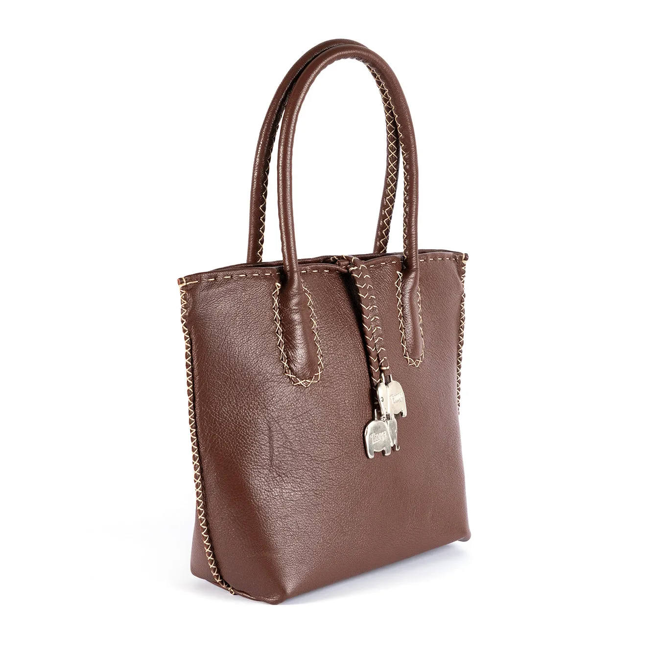 Azetha : Ladies Leather Shopper Handbag in Cafe Cayak