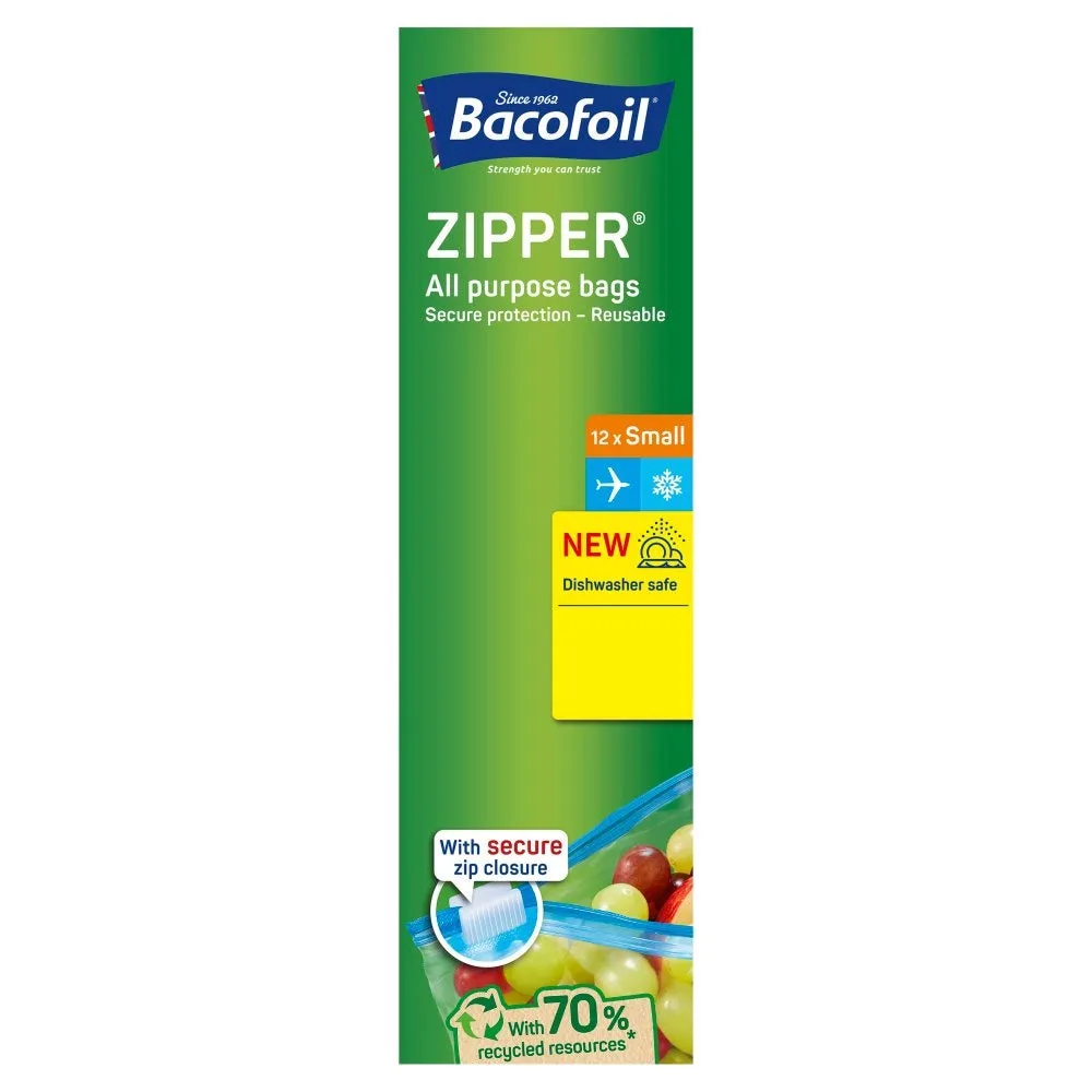 Bacofoil Zipper All Purpose Bags 12 x Small