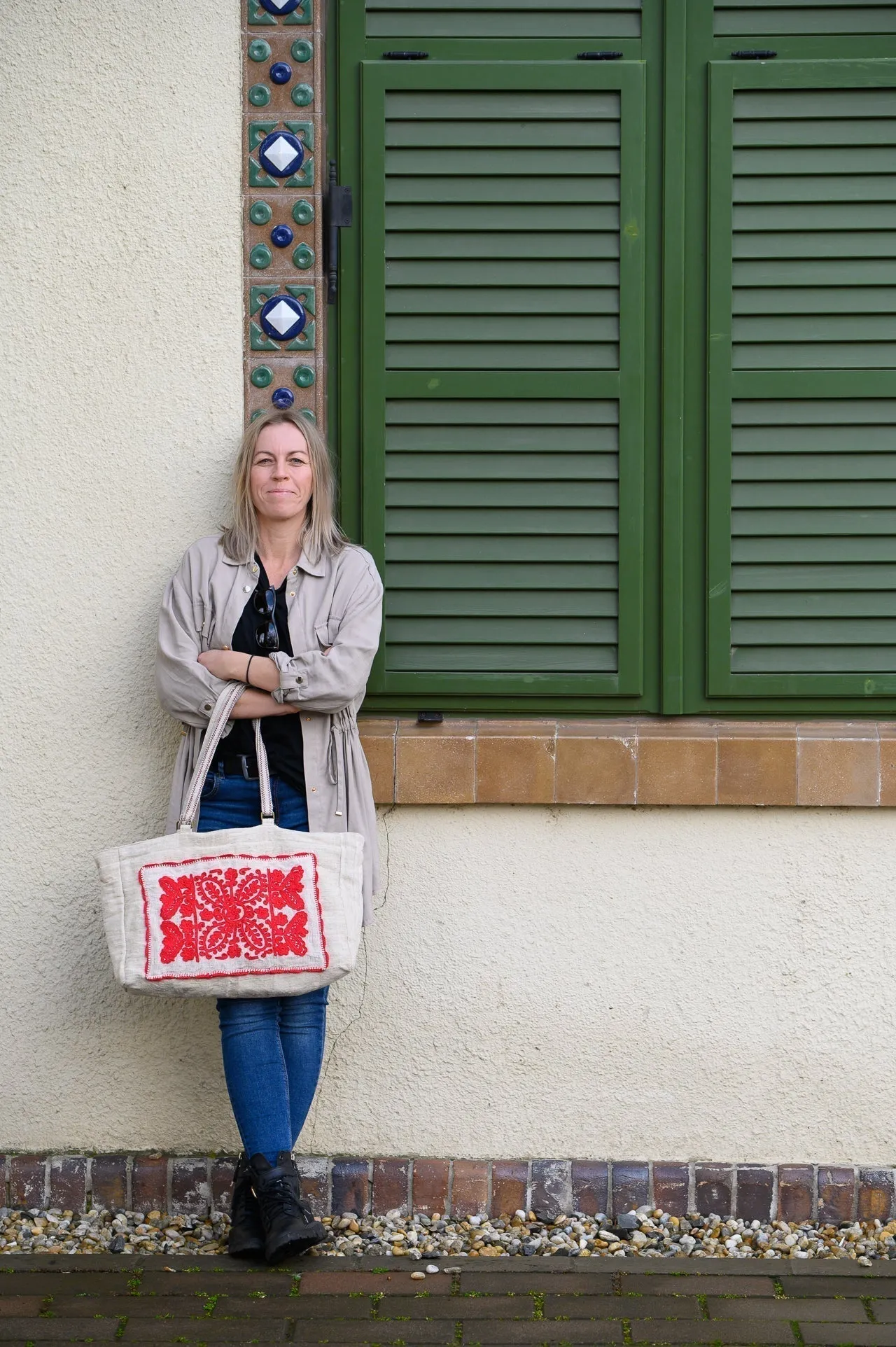 Bag: Antique hemp, Hand embroidered bag from Hungary, one of a kind, collectable - BG248