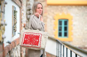 Bag: Antique hemp, Hand embroidered bag from Hungary, one of a kind, collectable - BG248