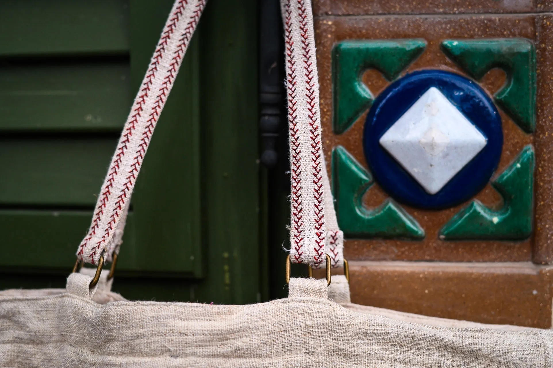 Bag: Antique hemp, Hand embroidered bag from Hungary, one of a kind, collectable - BG248