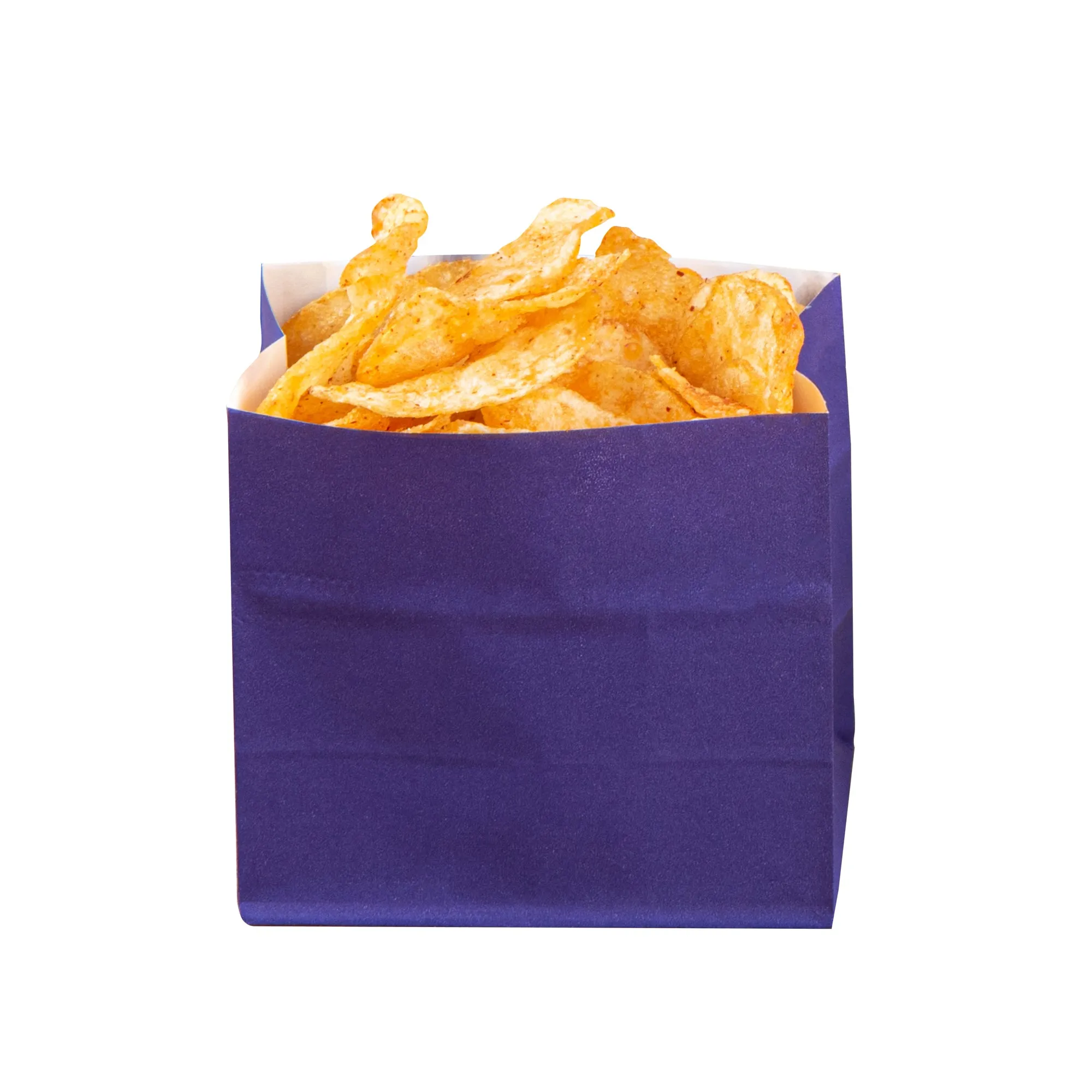 Bag Tek Purple Paper Small Snack Bag - 3 3/4" x 2 1/4" x 3 3/4" - 100 count box