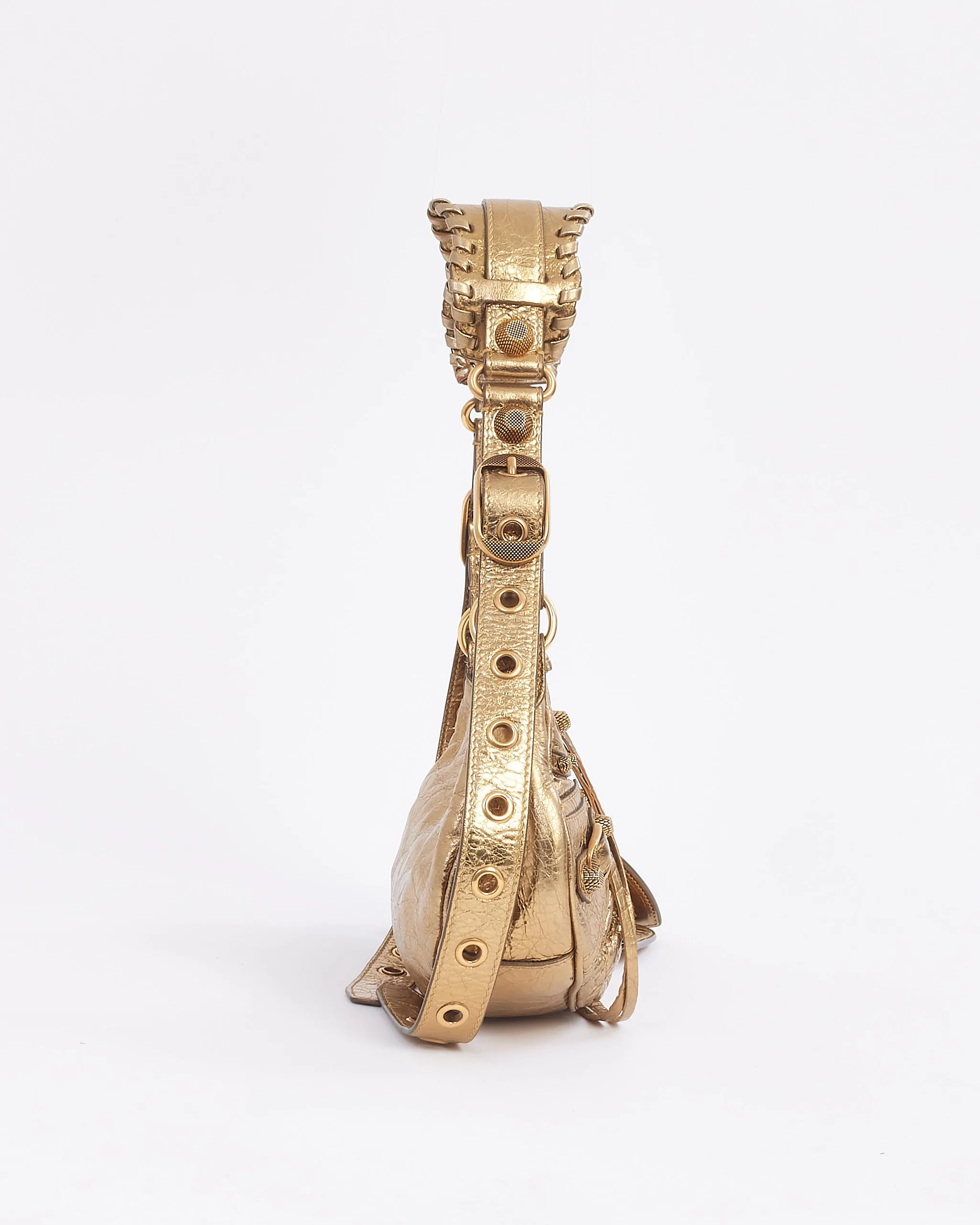 Balenciaga Gold Metallic XS Le Cagole Shoulder Bag