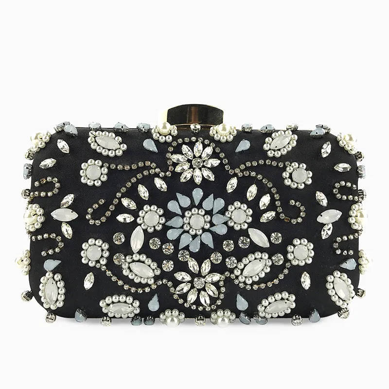 Bead Embroidered Clutch Bag by Braelyn