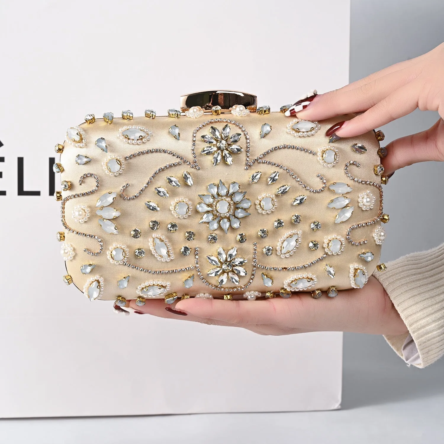 Bead Embroidered Clutch Bag by Braelyn