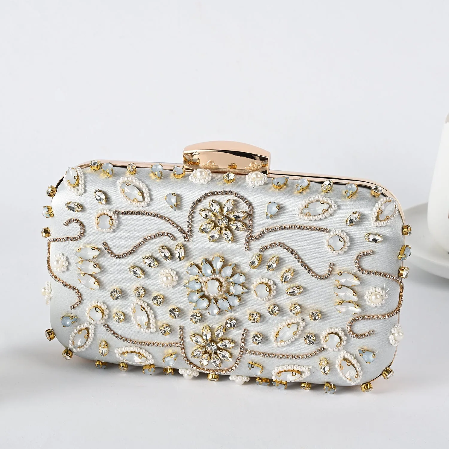 Bead Embroidered Clutch Bag by Braelyn