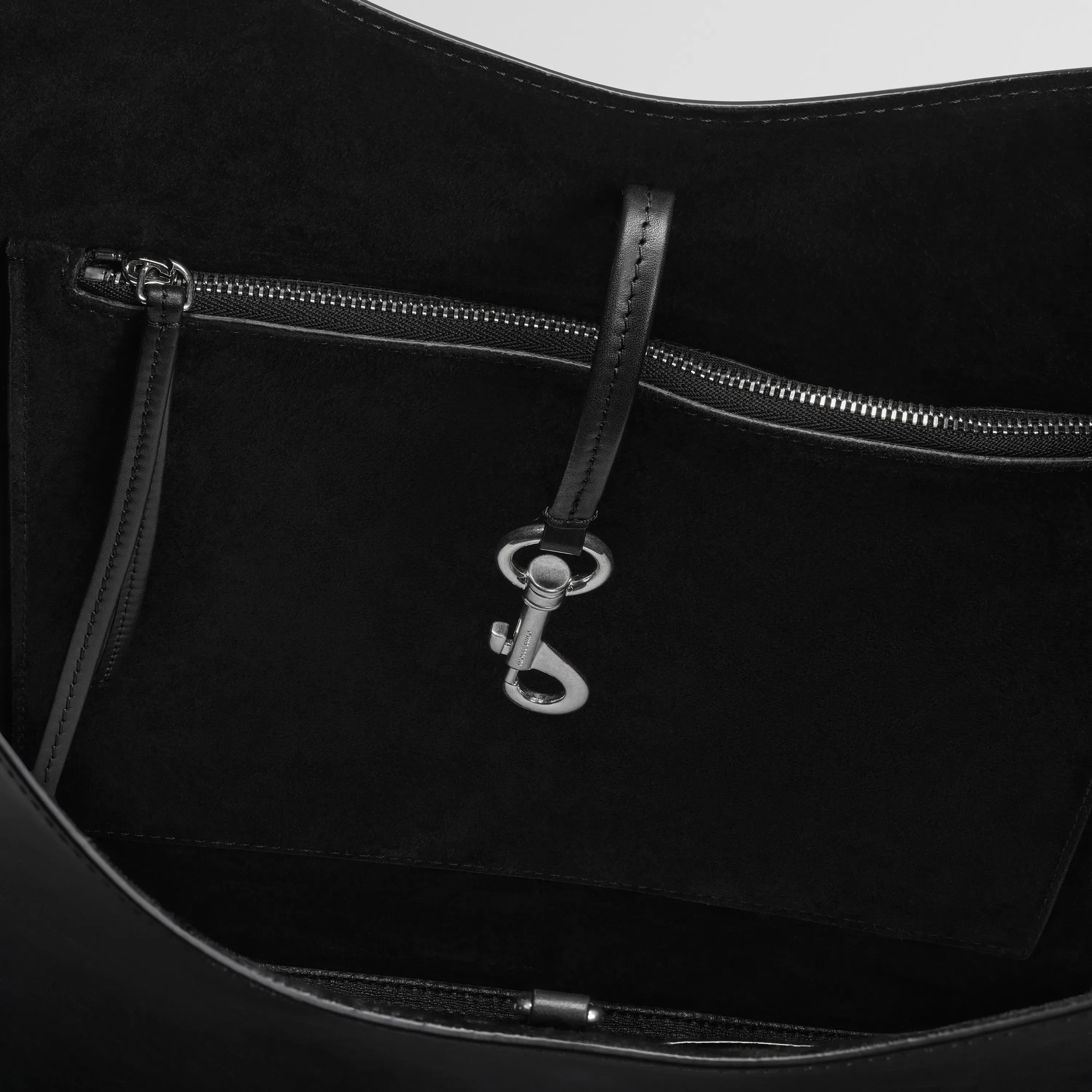 BEAN BAG | black leather with silver