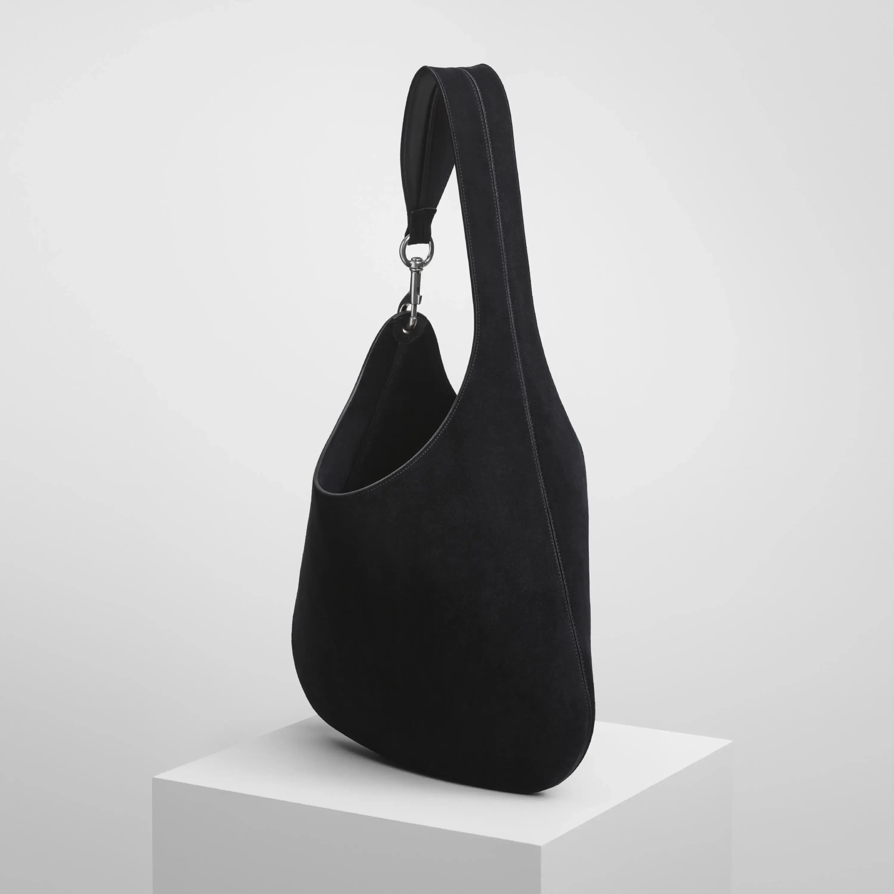 BEAN BAG | black suede with silver