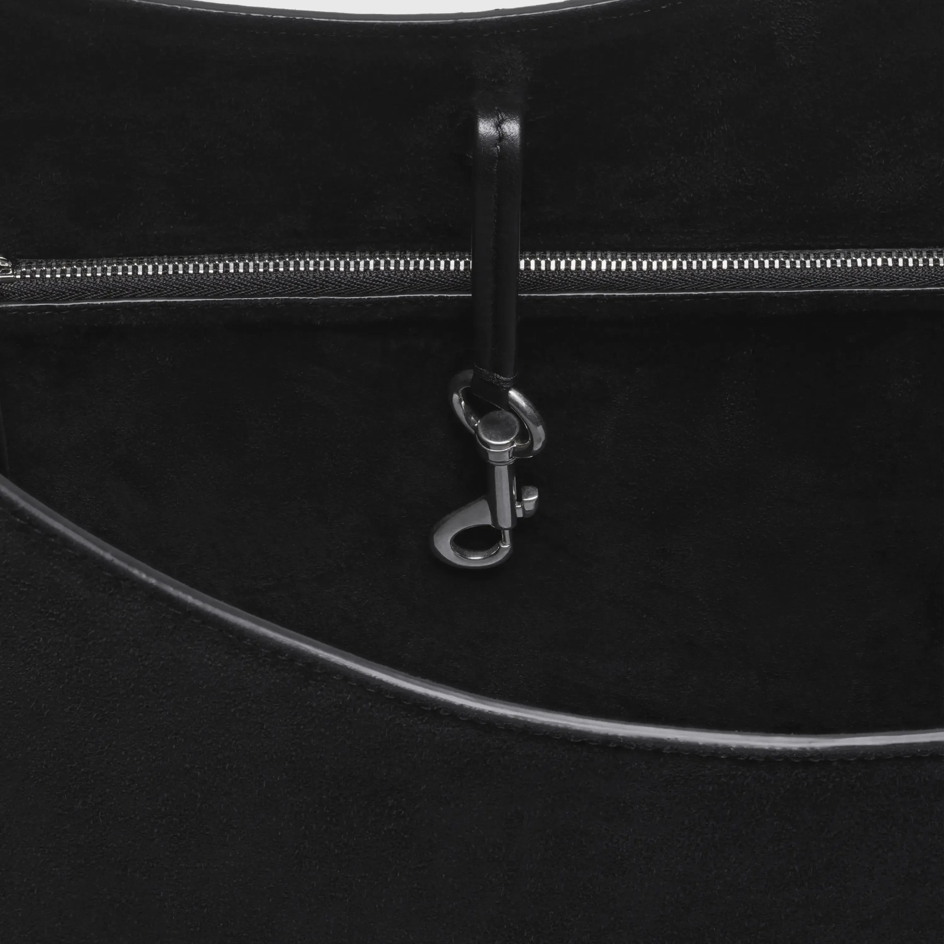 BEAN BAG | black suede with silver