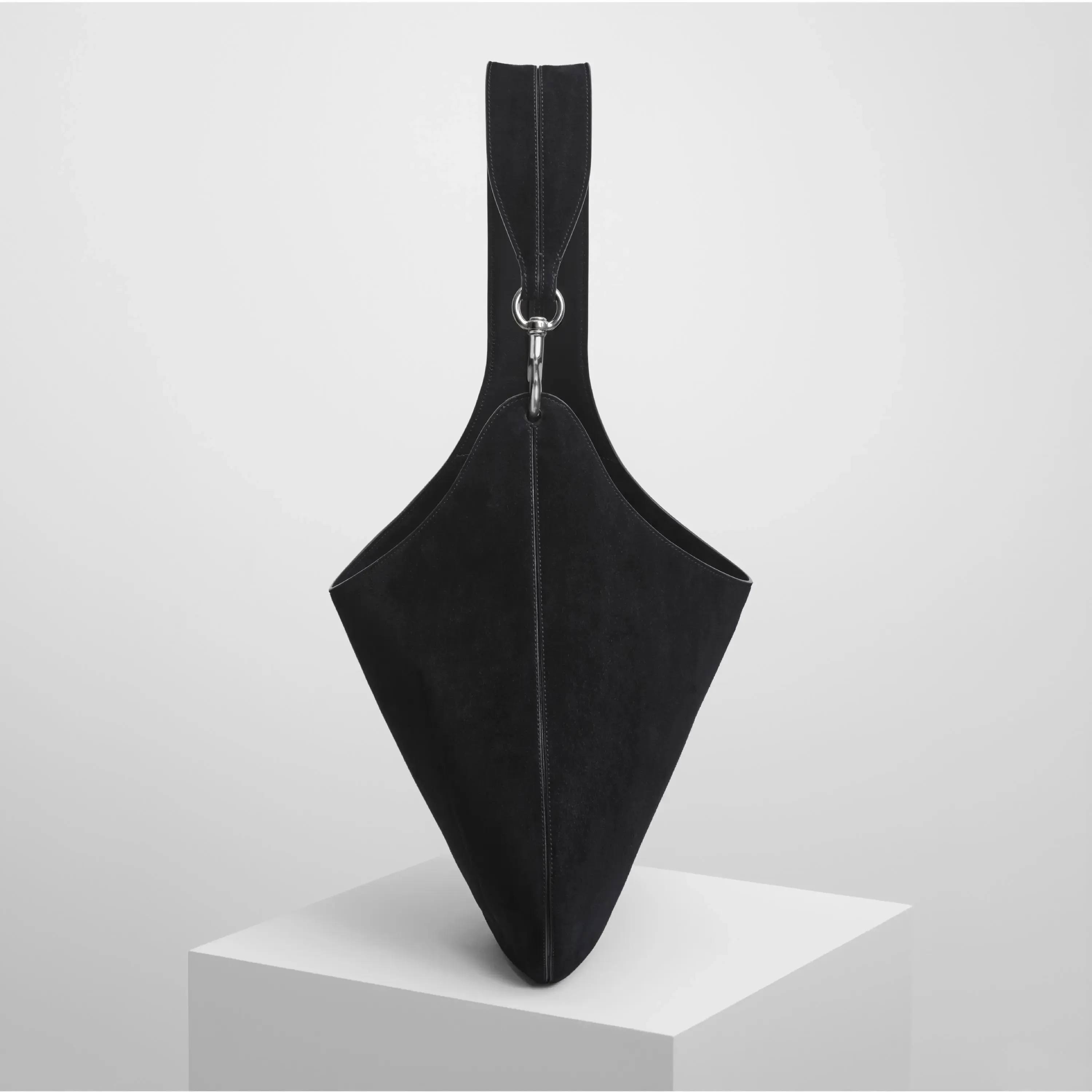 BEAN BAG | black suede with silver