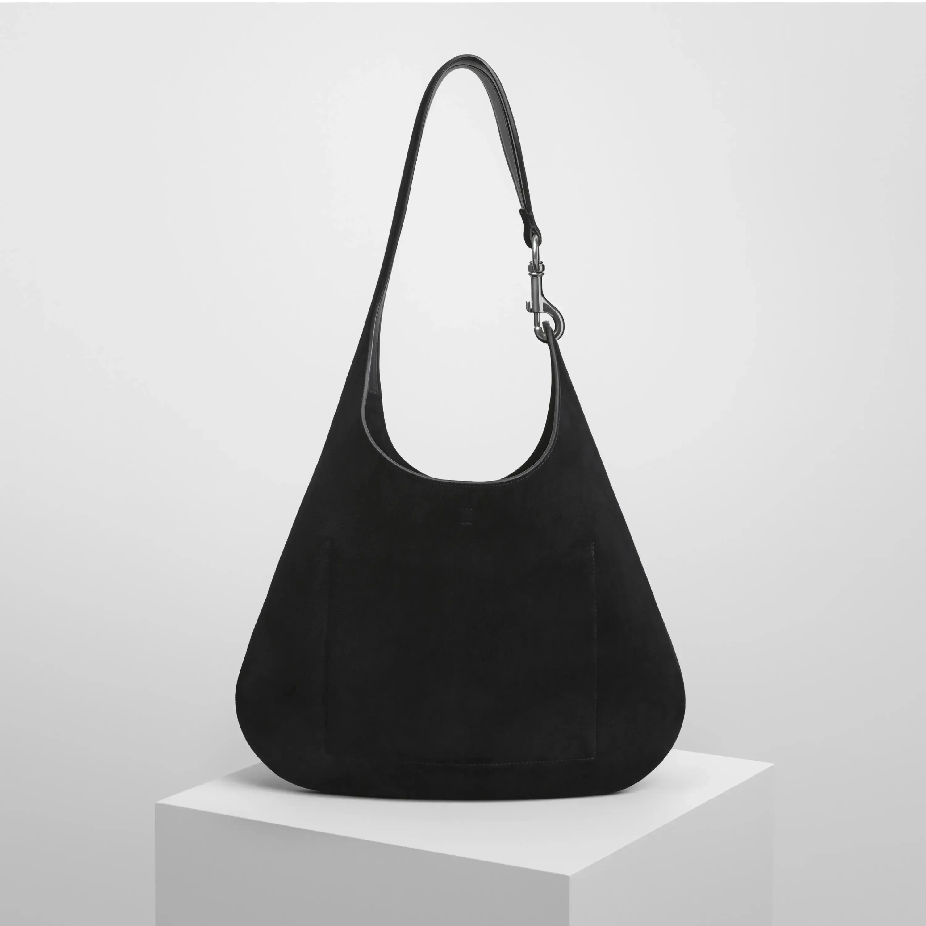 BEAN BAG | black suede with silver