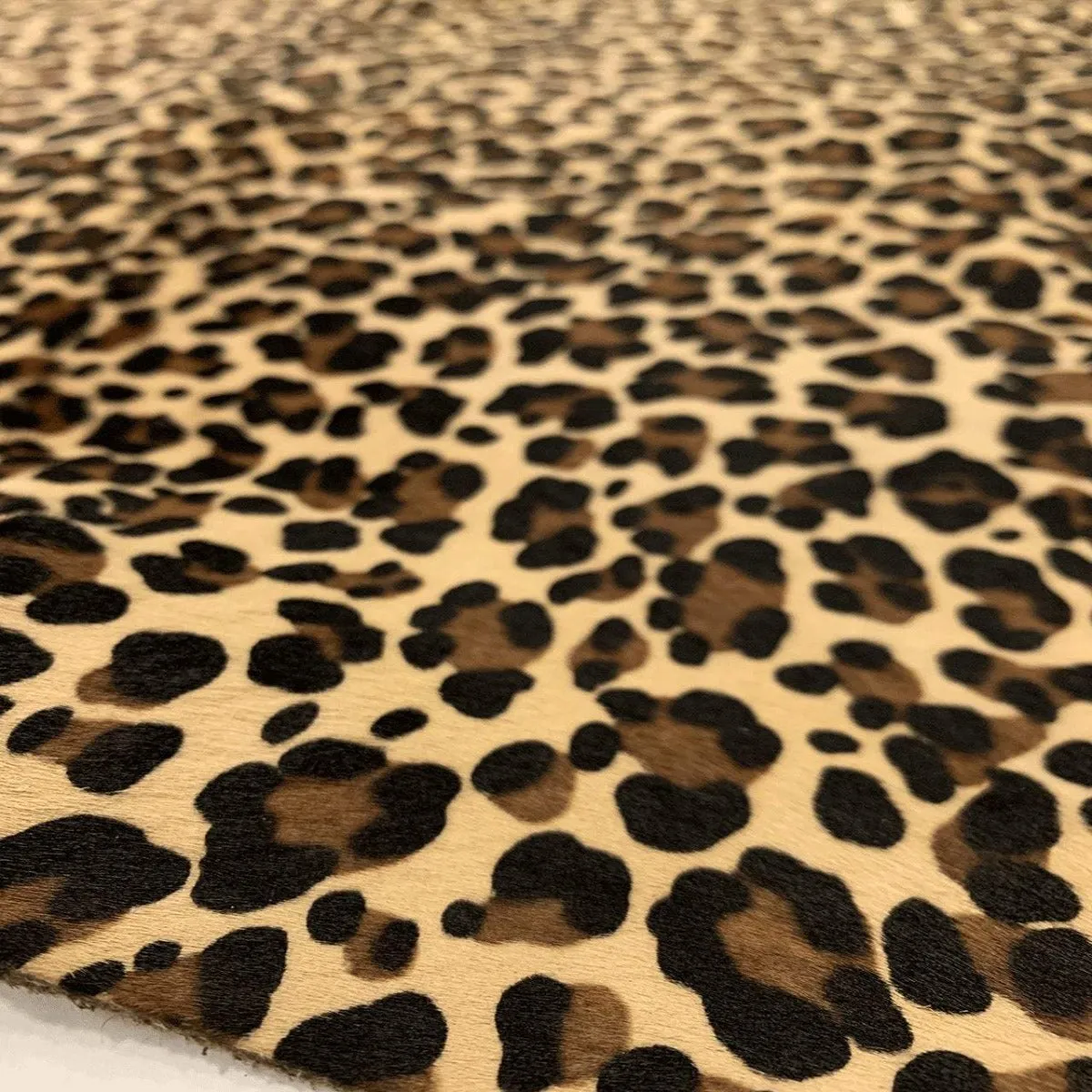 Beige Leopard Print Ponyskin