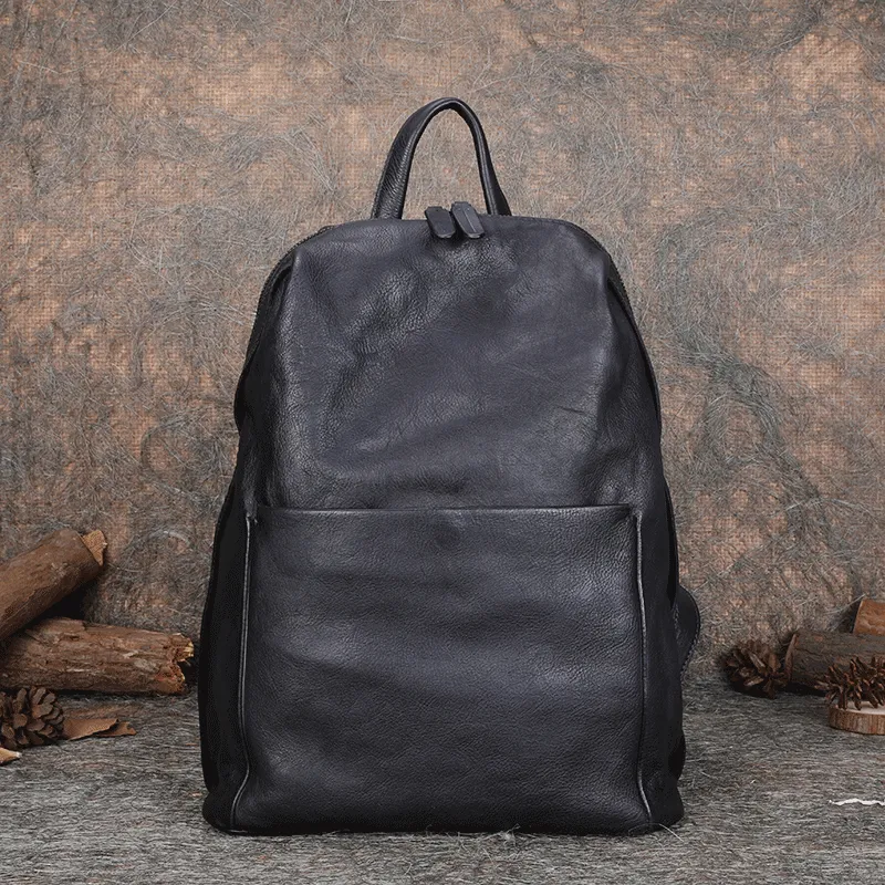 Best Minimalist Leather Rucksack Bag Womens Vintage School Backpacks Leather Backpack Purse