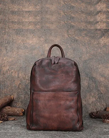 Best Minimalist Leather Rucksack Bag Womens Vintage School Backpacks Leather Backpack Purse