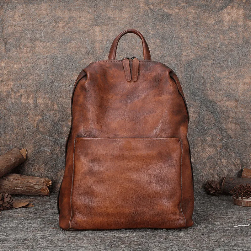 Best Minimalist Leather Rucksack Bag Womens Vintage School Backpacks Leather Backpack Purse